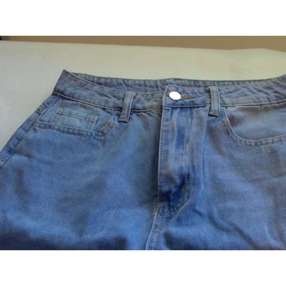Light Wash Wide Leg Denim Jeans Blue Relaxed Fit Size M - Picture 5 of 7